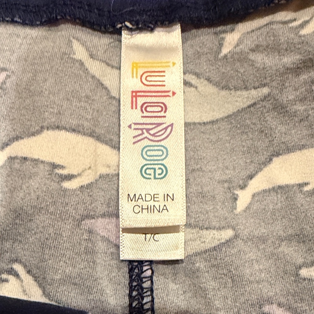 LuLaRoe Gray and Cream Dolphin Leggings set of 3 size TC - Picture 2 of 5
